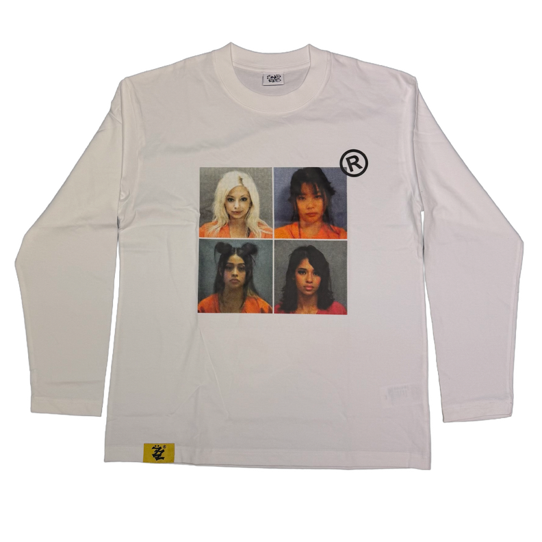 FEMALE WHITE MUGSHOT LONGSLEEVE